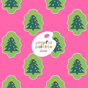 Christmas Trees Seamless Pattern, Holiday Pattern Design, Christmas Tree Block Print Holiday Repeat Pattern Instant Download, Seamless Files