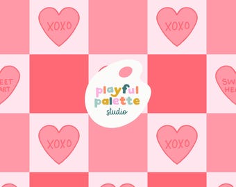 Modèle sans couture de Saint Valentin, motif coeurs de bonbons sans couture, motif de surface design Saint-Valentin, coeurs Saint-Valentin bonbons sucrés sans couture