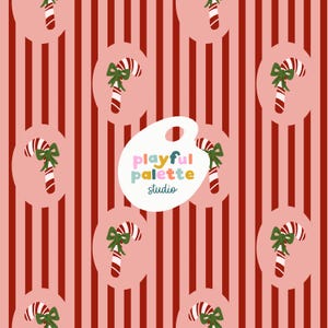 Candy Canes Christmas Holiday Seamless Pattern, Cranberry Pink Christmas Holiday Seamless, Repeat Pattern Christmas, Christmas Candy Pattern