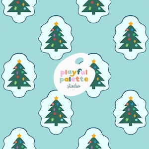 Christmas Trees Seamless Pattern, Holiday Pattern Design, Christmas Tree Block Print Holiday Repeat Pattern Instant Download, Seamless Files