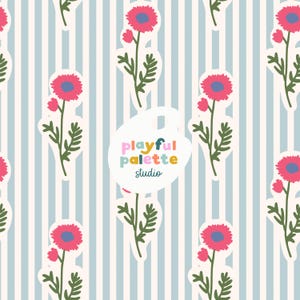 Bloc d&#39;impression motif fleurs sans couture, bloc d&#39;impression rayures motif répétitif, conception de motifs fleurs, motif floral dessiné à la main, motif de surface