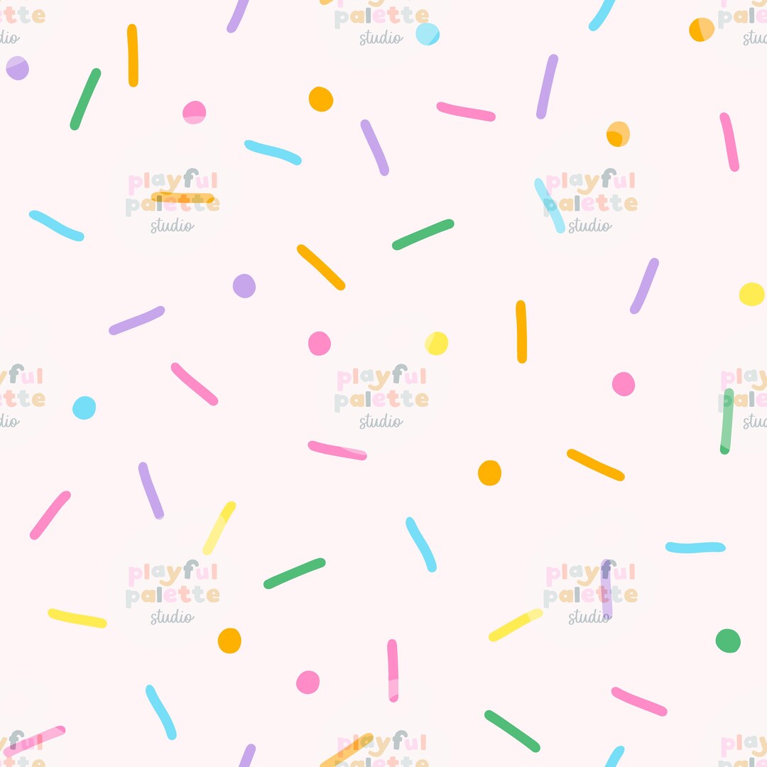 Birthday Cake Sprinkles Seamless Pattern, Party Sprinkles Confetti (PNG ...