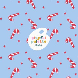 Candy Canes Christmas Holiday Seamless Pattern, Blue Red Candy Christmas Holiday Seamless, Repeat Pattern Christmas, Christmas Candy Pattern