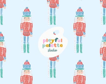 Patrón navideño sin costuras del Cascanueces, patrones navideños repetitivos, patrón sin costuras del ballet El Cascanueces, patrón de superficie de invierno