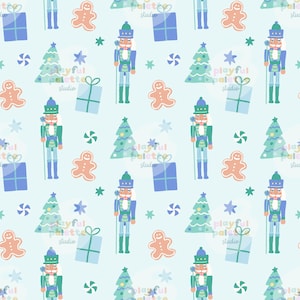 Patrón navideño sin costuras del Cascanueces, patrón repetitivo del árbol de Navidad, patrón sin costuras del ballet El Cascanueces, patrón de superficie de invierno