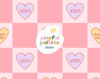 Modèle sans couture de Saint Valentin, motif coeurs de bonbons sans couture, motif de surface design Saint-Valentin, coeurs Saint-Valentin bonbons sucrés sans couture