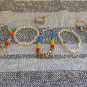 Rainbow bracelets and earrings, Sports teams, personalized events, and more!