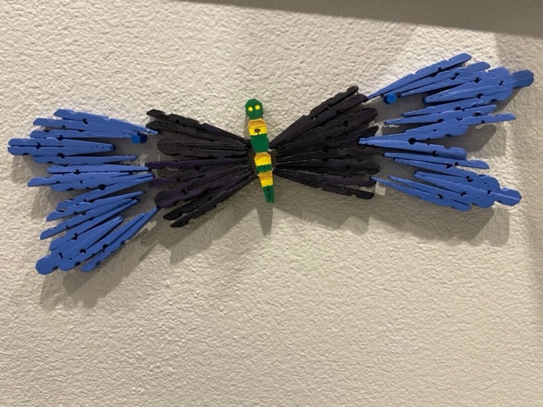 Dragonfly Clothespin Wall Art Etsy