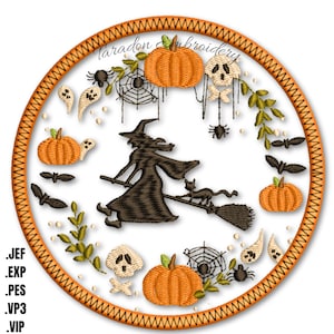 Shadow Witch Machine Embroidery Mugrug Design, Spooky and Stylish Mug Rug Pattern for Halloween, Perfect for Cozy Decor, Instant Download