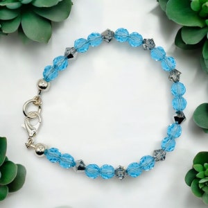Cannes - Crystal Beaded Bracelet (Select from Blue or Purple)