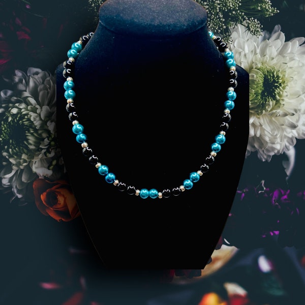 Marcie Teal - Black and Teal Beaded Necklace