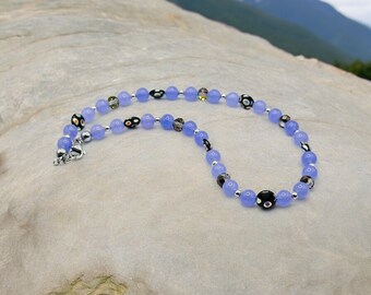 Marylou - Purple Quartz and Purple Crystals with Silver Accents - Beaded Necklace