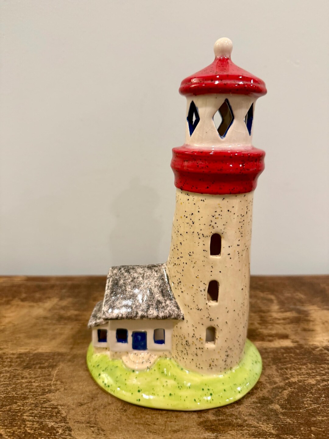 Ceramic Handpainted Lighthouse Tealight Candleholder - Etsy