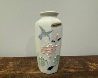 Vintage Otagiri Japan Hummingbird Vase Hand Painted