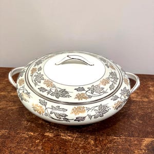Vintage Noritake China Silvine Round Covered Vegetable Bowl