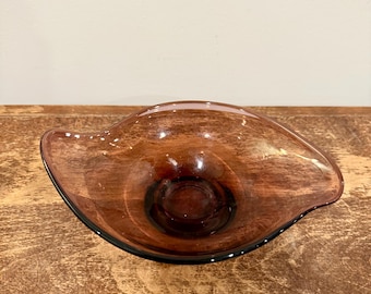 Vintage Viking Glass Epic Line Amethyst Console Bowl