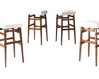 Italian Mid 20th Century Set of Four Barstools