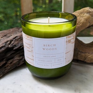 Birch Candle | Birch and Apple Scented Candle | Soy Wax Candle | Hand-poured | Scented Candle | 10 oz Candle