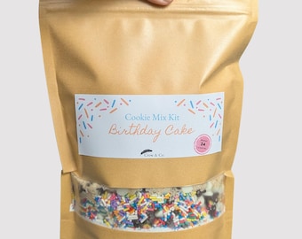 Birthday Cake Cookie Mix Kit | Sprinkles, M&Ms, Baking Fun (Makes 24 Cookies)