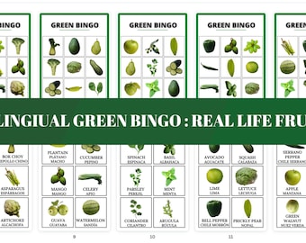 Bilingual Green Bingo: Real Life Fruits, Herbs, Vegetables