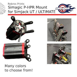 May include: Black and red Simagic P-HPR mount for SimJack UT / ULTIMATE. The image shows the product with the SimJack logo and the text "Many colors to choose from!"