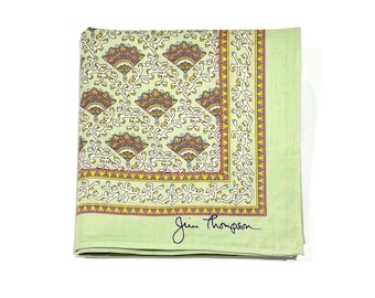 Jim Thompson Vintage zakdoek Vintage JIM THOMSON ART antieke handwaaier katoenen pochet 18"