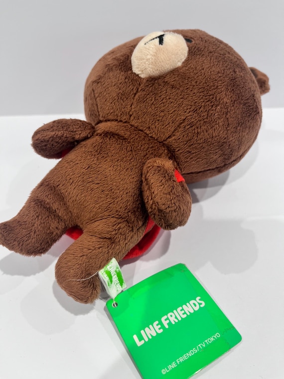 LINE Character Brown Bear Red Backpack Furyu Plush 7”line Friends
