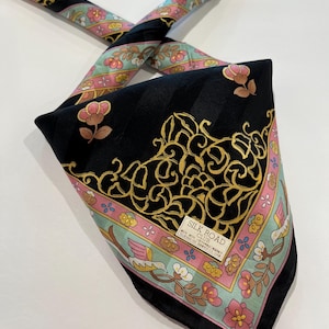 Lenço Vintage Lenço de Pescoço Algodão&Seda Rosa Floral Lenço Vintage Lenço de Pescoço Cachecol Algodão Bolsa de Cabelo Bolsa Feminina Pescoço Macadam carteira 22,5”