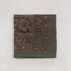 foulard Christian Dior des années 90, foulard vintage en coton classique 19,5 po pour homme Art Paisley, foulard banane