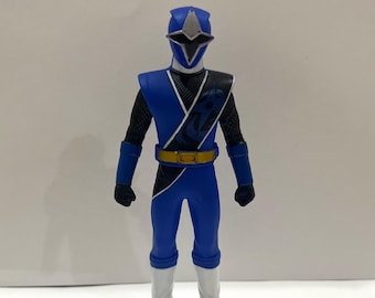 2016 Bandai Power Rangers Ninja Steel Blue Power Ranger Soft Vinyl Figure 4.25" Japan Toy