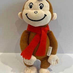 CURIOUS GEORGE Monkey Chimpanzee Winter Plush Doll Animal Plush Stuffed Family Toy 9.5” Toy Japan