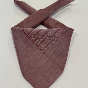 Vintage Christian Dior Monogram Red Cotton Scarf Neckerchief Christian Dior Square Mini Scarf Neckwear Accessories Christian Dior Scarf 18”