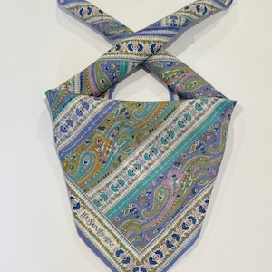 Yves Saint Laurent Vintage Women Handkerchief Scarf Vantage Ysl Art Paisley Cotton Pocket Square 21” Neckerchief Scarf