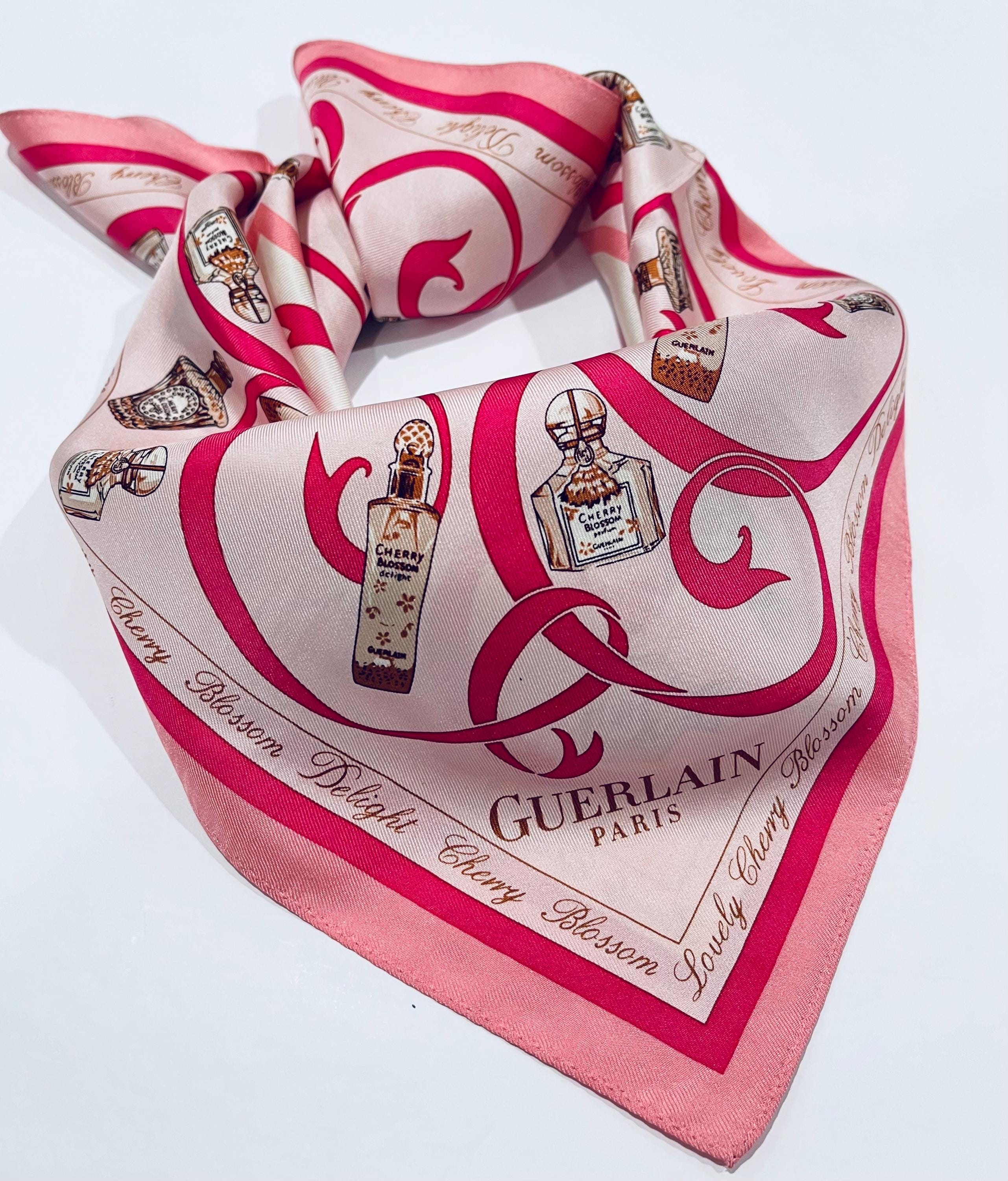 GUERLAIN スカーフ 送料無料 〕 GUERLAIN ゲラン ネイビー ストライプ シルク
