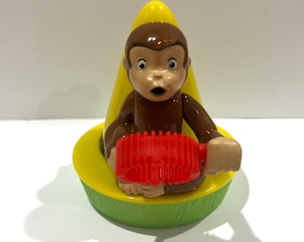 Curious George Monkey toy Mcdonalds 2024 McDonald Japan Happy Meal Toy Universal Studio Curious George Bubble Maker Curious George
