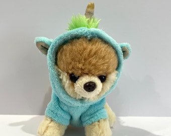 Gunn Boo Corgi The World’s Cutest Dog Blue Unicorn Hoodie Stuffed Animal Plush 5”
