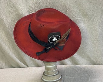 Sweet Original Vintage Bollman Hat Co Red Wool Felt Fedora  display picture 1