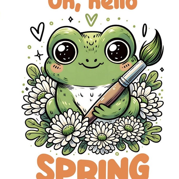 Spring Bundle For Cricut - Kawaiiness Frog In The Garden Digital Download