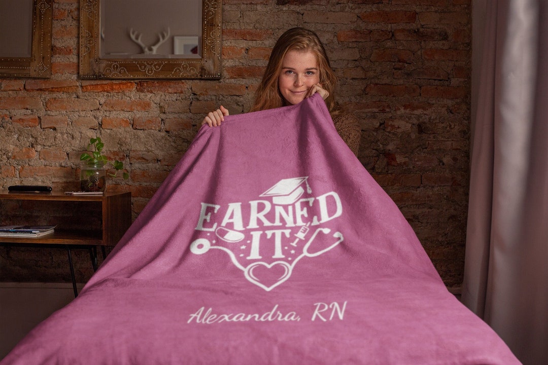 Nurse Blanket Personalized New Nurse Gift Customizable RN Graduation