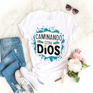 Spanish Bible Verse, Caminando con Dios, Frases religiosas PNG, Spanish svg, Frases biblicas, Frases cristianas, Tee Design Digital Download