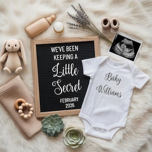 We&#39;ve Been Keeping a Little Secret, Digital Pregnancy Baby Announcement, Neutral Baby Reveal, Digital Download, Little Baby, Neutral Baby