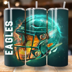 2 Eagles Design 20oz Skinny Tumbler Sublimation Design, Instant Digital Download PNG, Straight Wrap PNG Football Desing PNG