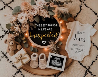 Digital Pregnancy Announcement, Editable Unexpected Pregnancy Reveal, Best Things Unexpected Baby Reveal, Pregnancy Template, Baby 2025