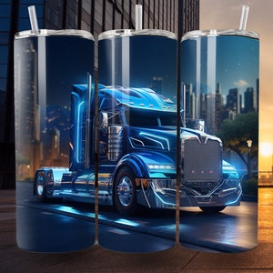 Semi Truck Tumbler Wrap 3D 20 oz Straight Tumbler Sublimation Design Digital Download Instant Digital Trucker Tumbler Wrap Big Rig Trucker