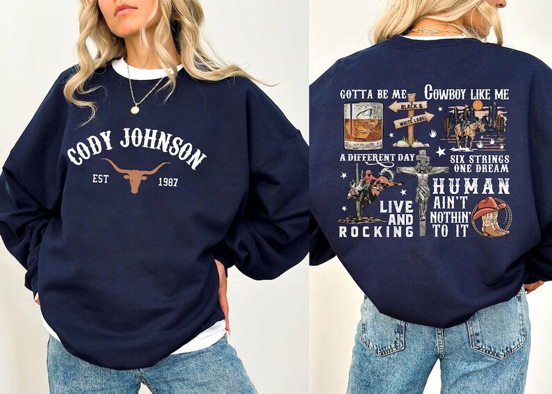 Vintage 2side Sweatshirt, the Leather Tour 2024 Shirt, Cody Johnson New ...