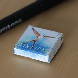 PRINTABLE 1:12 Dollhouse Miniature Board Games - Download Wingspan tiny engine-building board game template