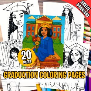 Graduation Coloring Pages: Class of 2025 Party Favors (PDF)