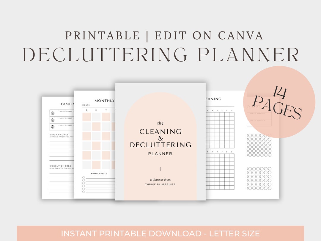Cleaning and Decluttering Planner, Family Chore Planner, Weekly ...