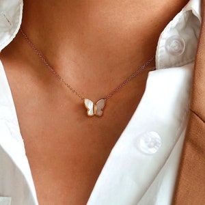 Butterfly Necklace, Aesthetic Butterfly Necklace Gold Butterfly Necklace Tiny Butterfly Necklace Minimalist Butterfly Necklace, Gift for Her