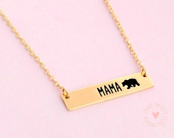 Personalized Mama Bear Necklace Jewelry for Grandma Mother Daughter Bear Pendant Dainty Unique Jewelry Necklace for Mom Christmas Gifts